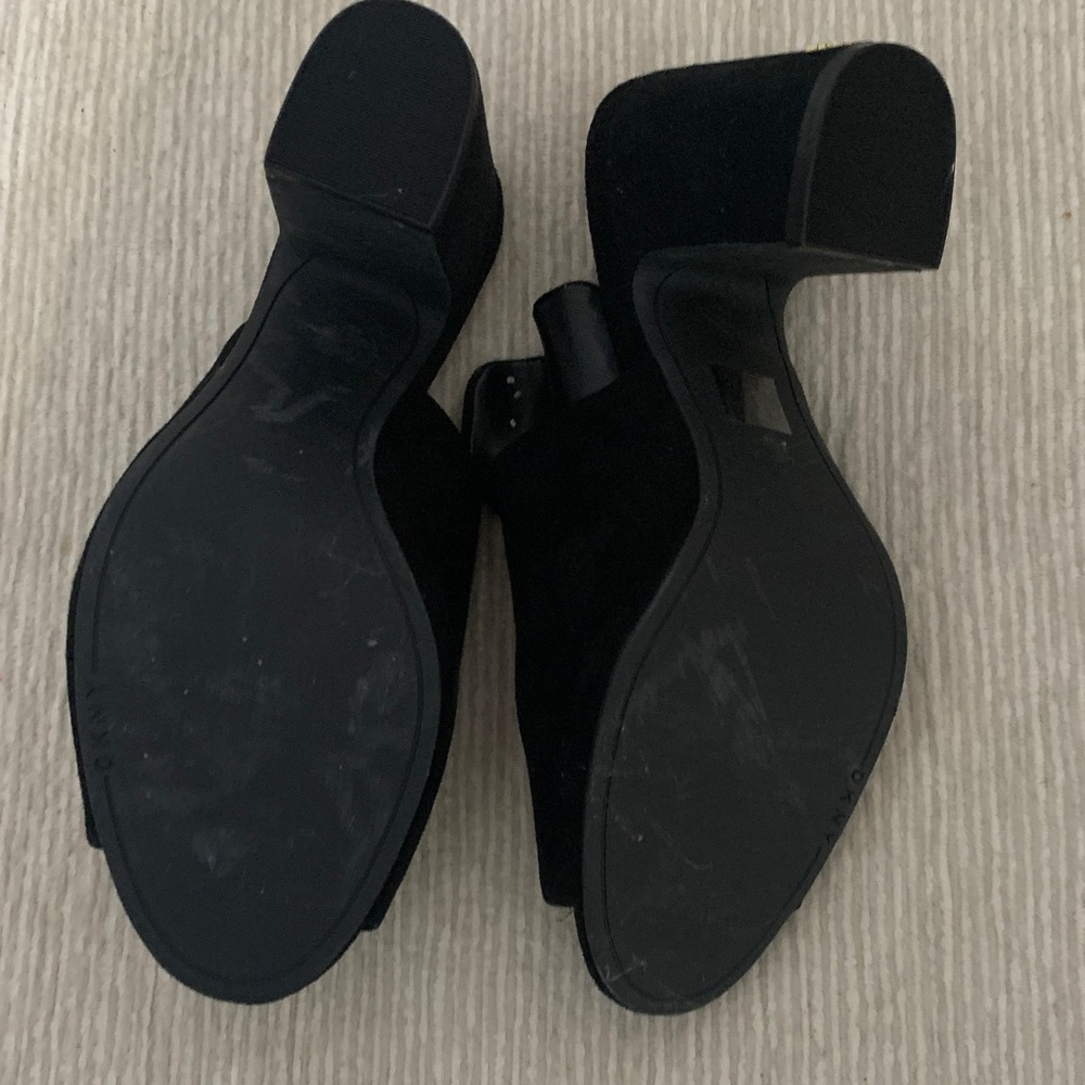 DKNY Black Open-Toe Suede Mules - Picture 7 of 7